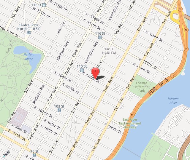 Location Map: 204 East 110th Street New York, NY 10029