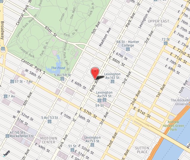 Location Map: 550 Park Avenue New York, NY 10065